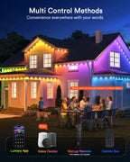 Lumary Permanent Outdoor Lights 2 with Remote, Slide-Base, 100ft with 60 RGBAI LED lights