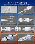 Lumary Waterproof Cable Connector 2PACK