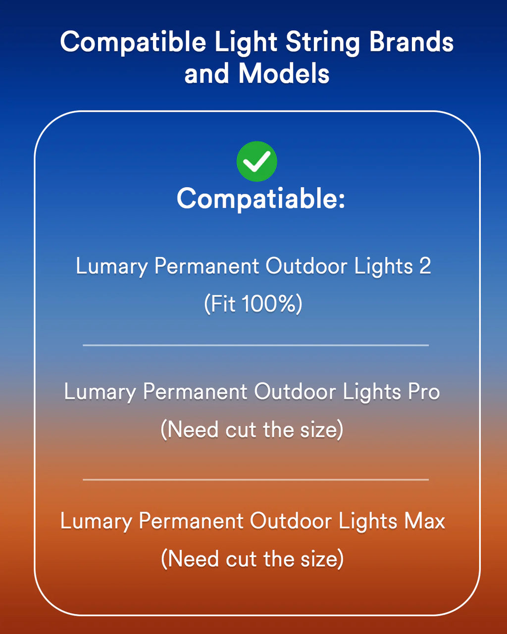 Lumary Track Kits for Permanent Outdoor Lights