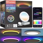 Lumary 6 inch Smart RGBAI Recessed Light with Gradient Auxiliary Night Light
