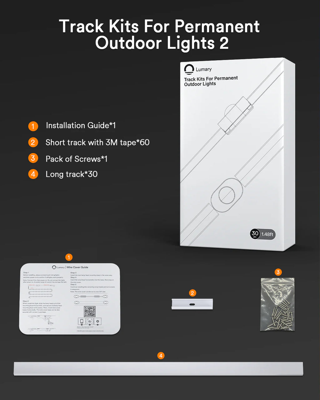 Lumary Track Kits for Permanent Outdoor Lights