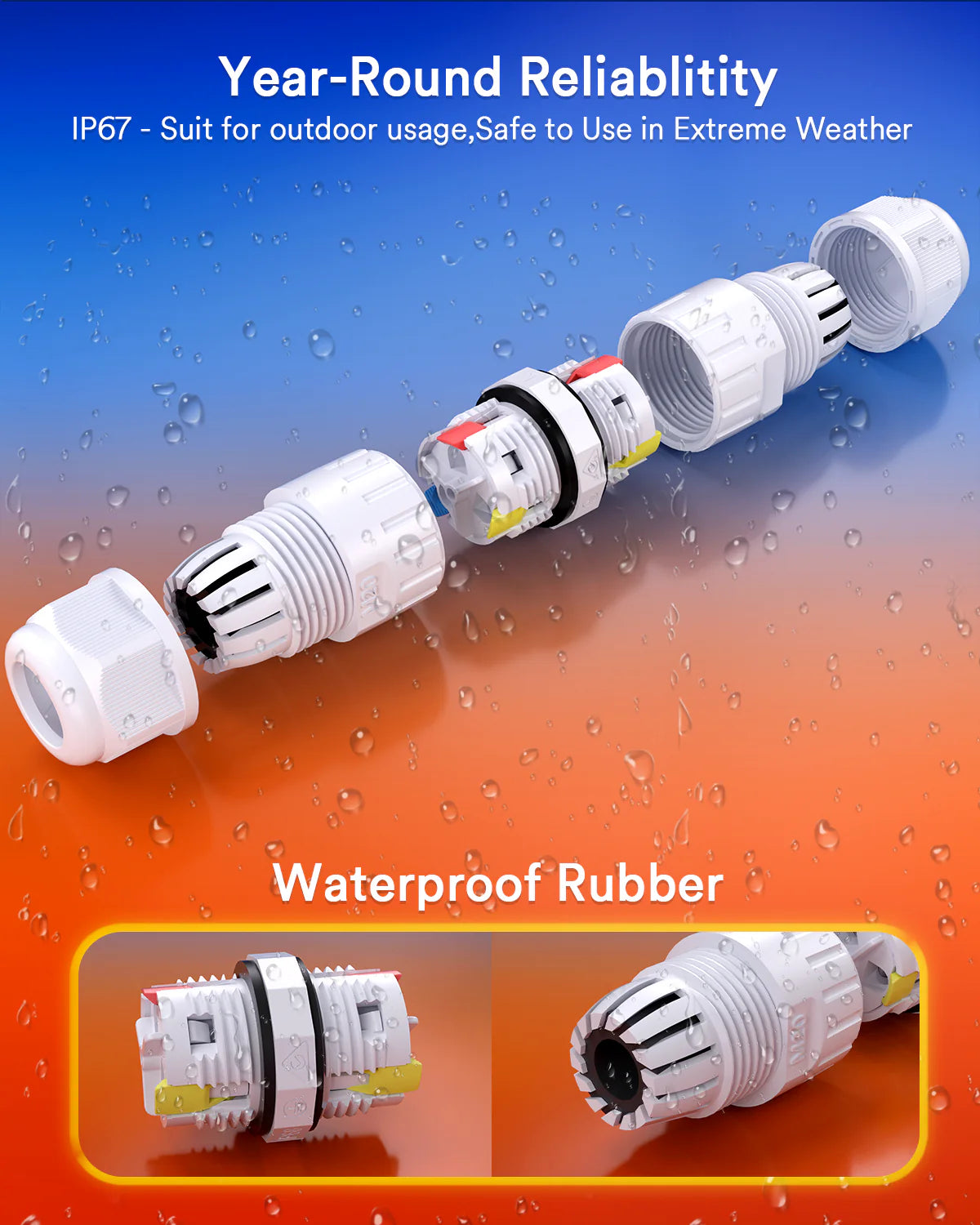 Lumary Waterproof Cable Connector 2PACK