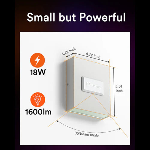 Lumary Smart Wall Sconce Light Up Down Wall Lamp Dimmable 18W 1600LM