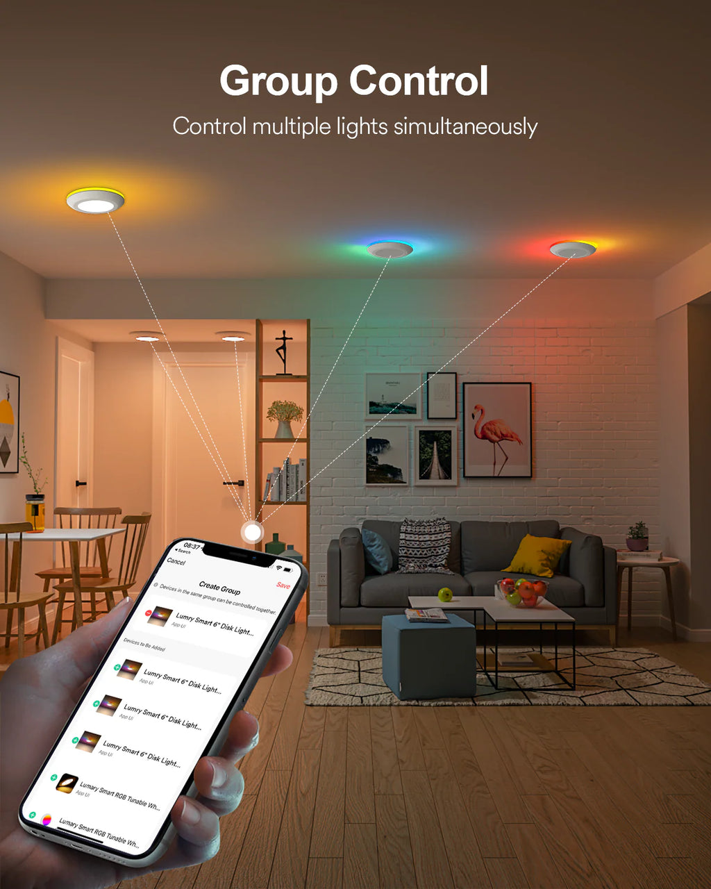 Lumary 5/6 inch Smart RGBAI Led Disk Light Pro