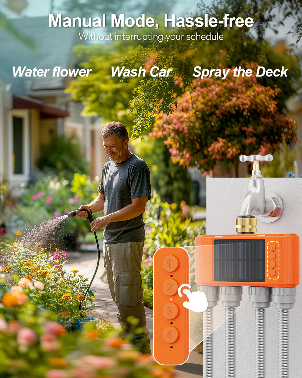 Lumary Solar WiFi Sprinkler Timer 4 Zone