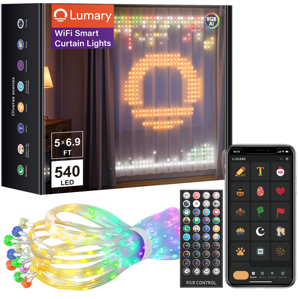 Lumary Smart Curtain Lights 6.9*4.9FT 540LED