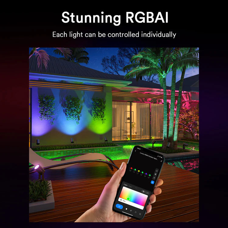 6PC Lumary Smart RGBAI Landscape Lights Pro 36W 3000LM 65ft