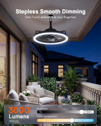 Lumary Smart Ceiling Fans with Lights, RGBAI Flush Mount Ceiling Fans with Lights and Remote, Dual Lighting Mode Modern LED Low Profile Ceiling Fan for Bedroom Works with Alexa Google, 20in White