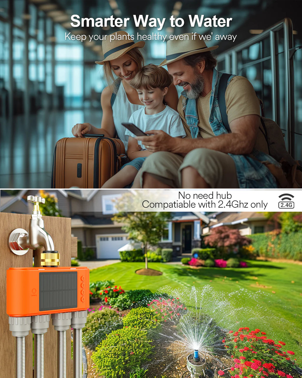 Lumary Solar WiFi Sprinkler Timer 4 Zone