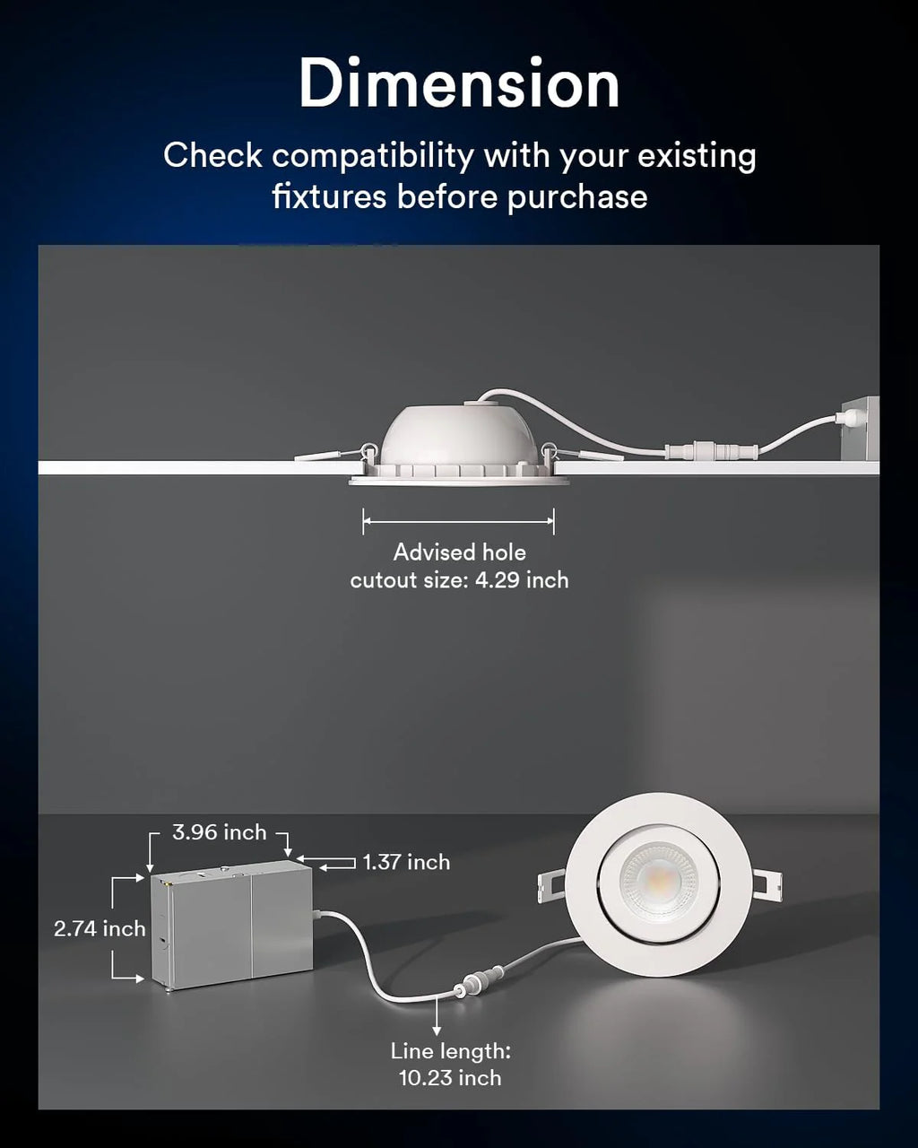 Lumary Wi-Fi Smart Gimbal Recessed Light 4 inch 9W