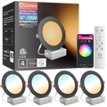 4PCS Lumary Wi-Fi Smart Ultra-thin Recessed Lighting Black 6 inch