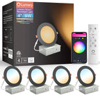 4PCS Lumary Wi-Fi Smart Ultra-thin Recessed Lighting Black 4 inch (With Remote Controller)