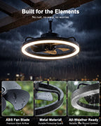 Lumary Smart Ceiling Fans with Lights, RGBAI Flush Mount Ceiling Fans with Lights and Remote, Dual Lighting Mode Modern LED Low Profile Ceiling Fan for Bedroom Works with Alexa Google, 20in White