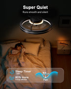 Lumary Smart Ceiling Fan Light with 2200K Nightlight, WiFi & Bluetooth Low Profile Ceiling Fan with Light Remote for Bedroom, RGBAI & 42 Scenes Mode, Flush Mount Easy to Install, 5000 LM, 19in