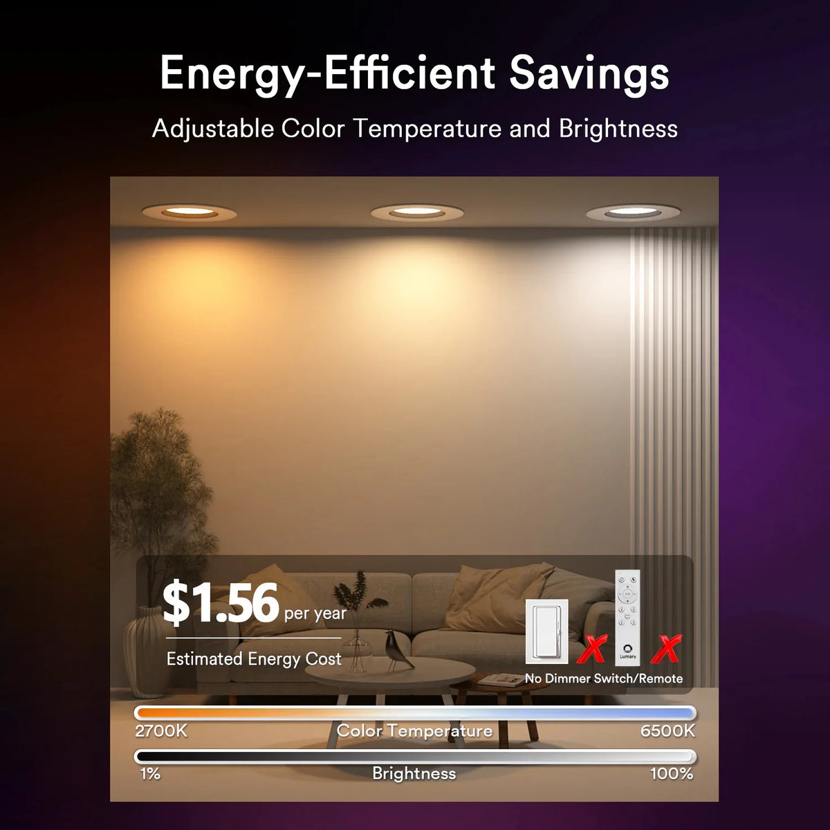 Lumary Smart Retrofit LED Recessed Lighting pro 6 Inch