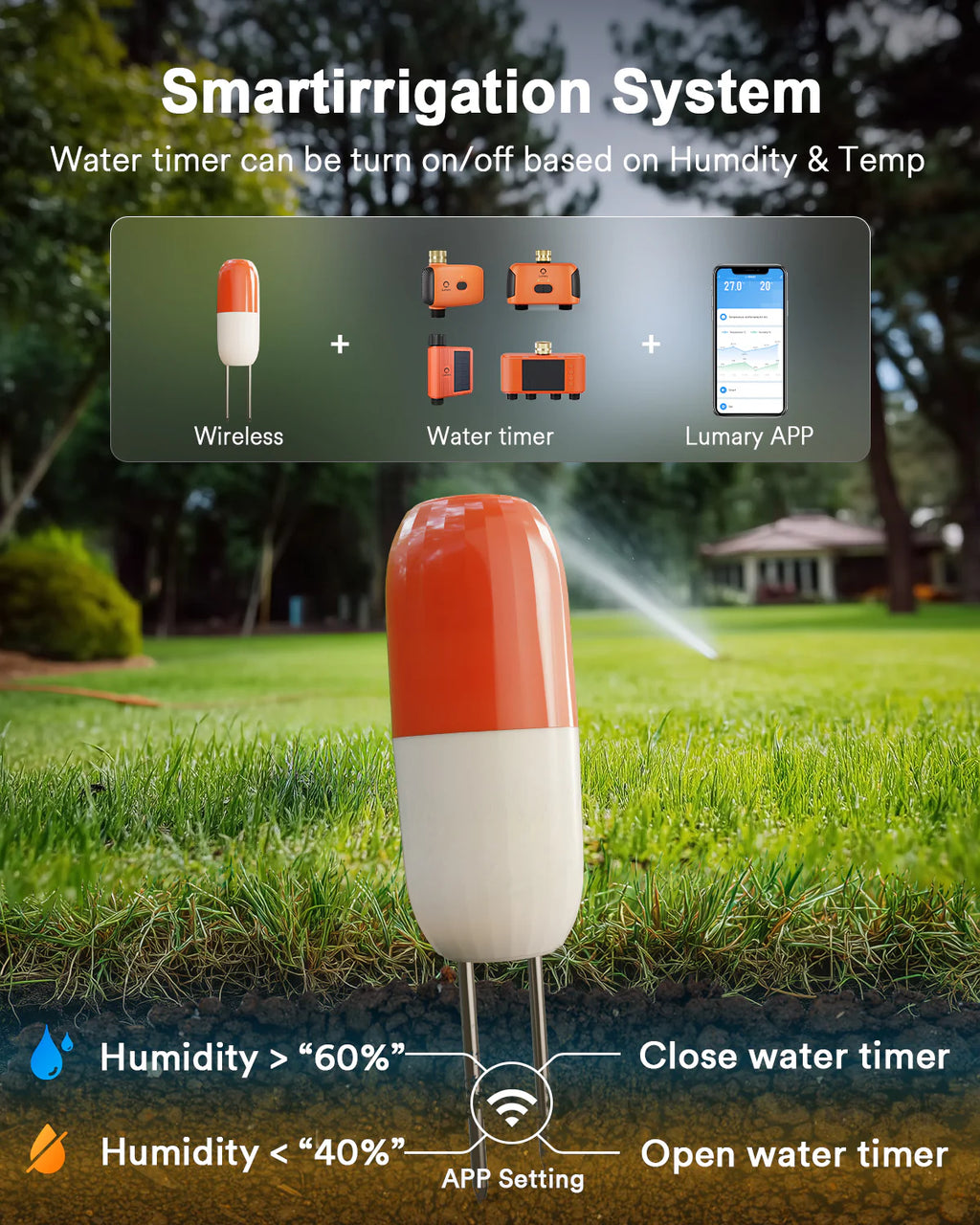 Lumary Wireless WiFi Moisture/Temperature Soil Meter