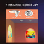4 PCS Lumary Wi-Fi Smart Gimbal Recessed Light 4 inch 7W