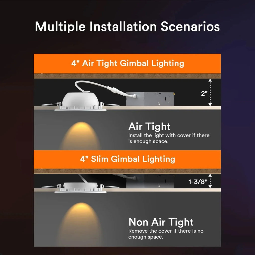 Lumary Wi-Fi Smart Gimbal Recessed Light 4 inch 9W