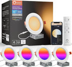 4PCS Lumary Wi-Fi Smart Ultra-Thin Baffle Trim Recessed Lighting 6inch (With Remote