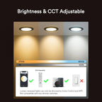 Lumary Wi-Fi Smart Ultra-thin Recessed Lighting Black 6 inch