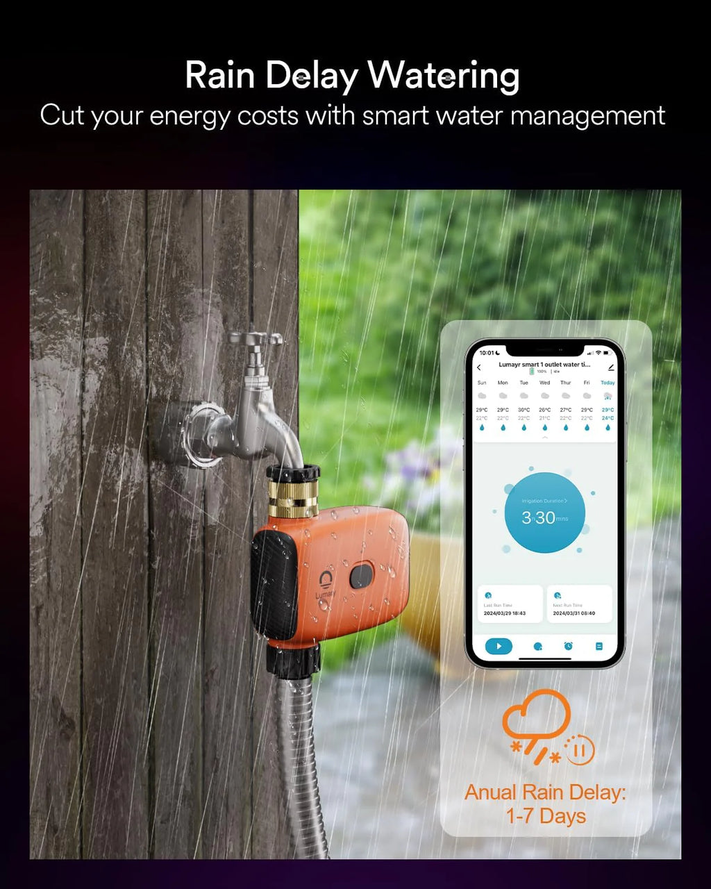 Lumary WiFi Water Timer for Garden Hose