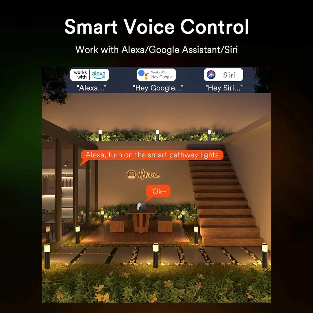 6PC Lumary RGBAI Smart WiFi Pathway Lights 62ft