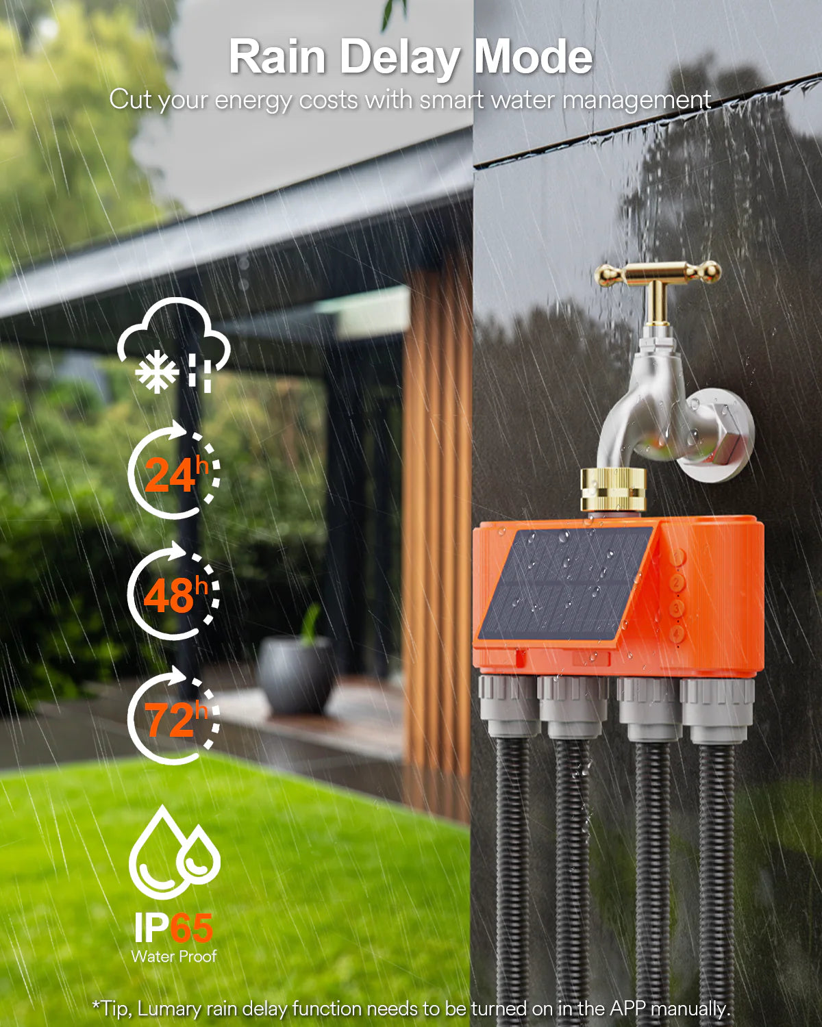 Lumary Solar WiFi Sprinkler Timer 4 Zone