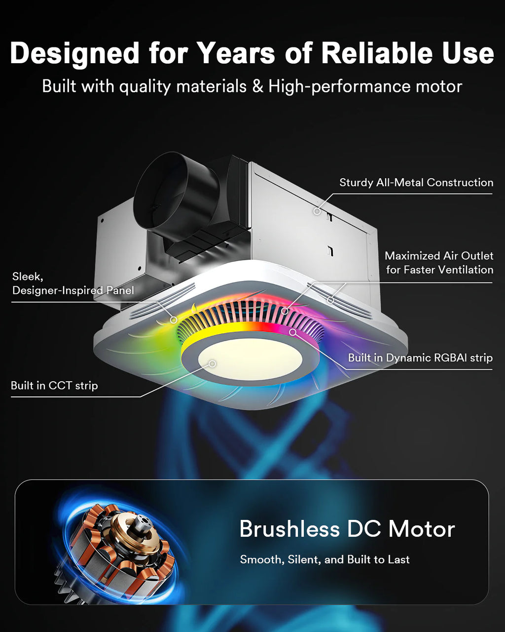 Lumary Smart WiFi Bathroom Exhaust Fan with Light