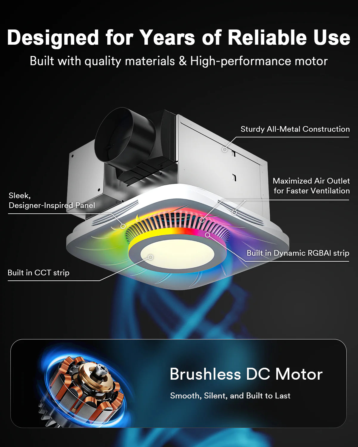 Lumary Smart WiFi Bathroom Exhaust Fan with Light