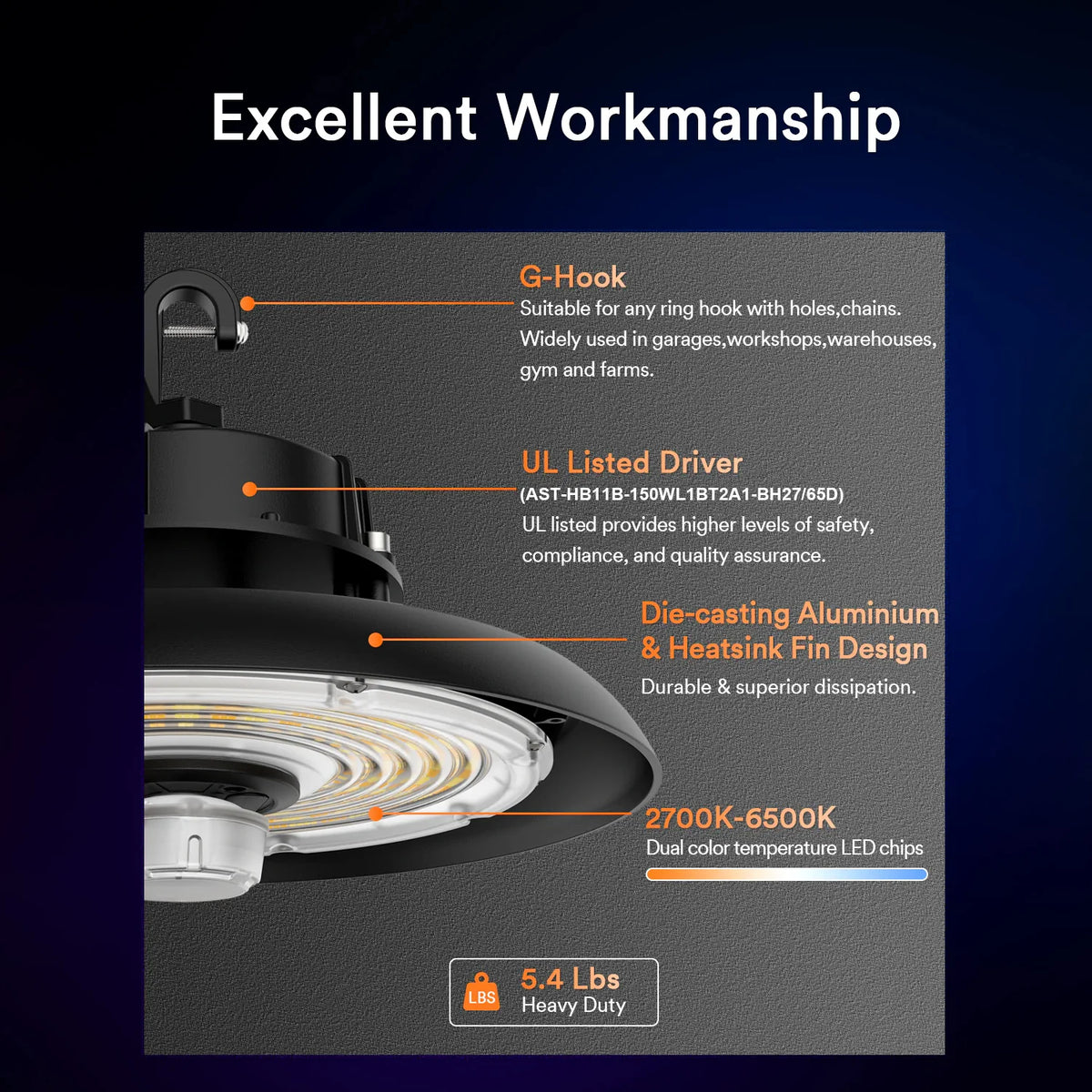 Lumary Smart UFO LED High Bay Light - A 150W