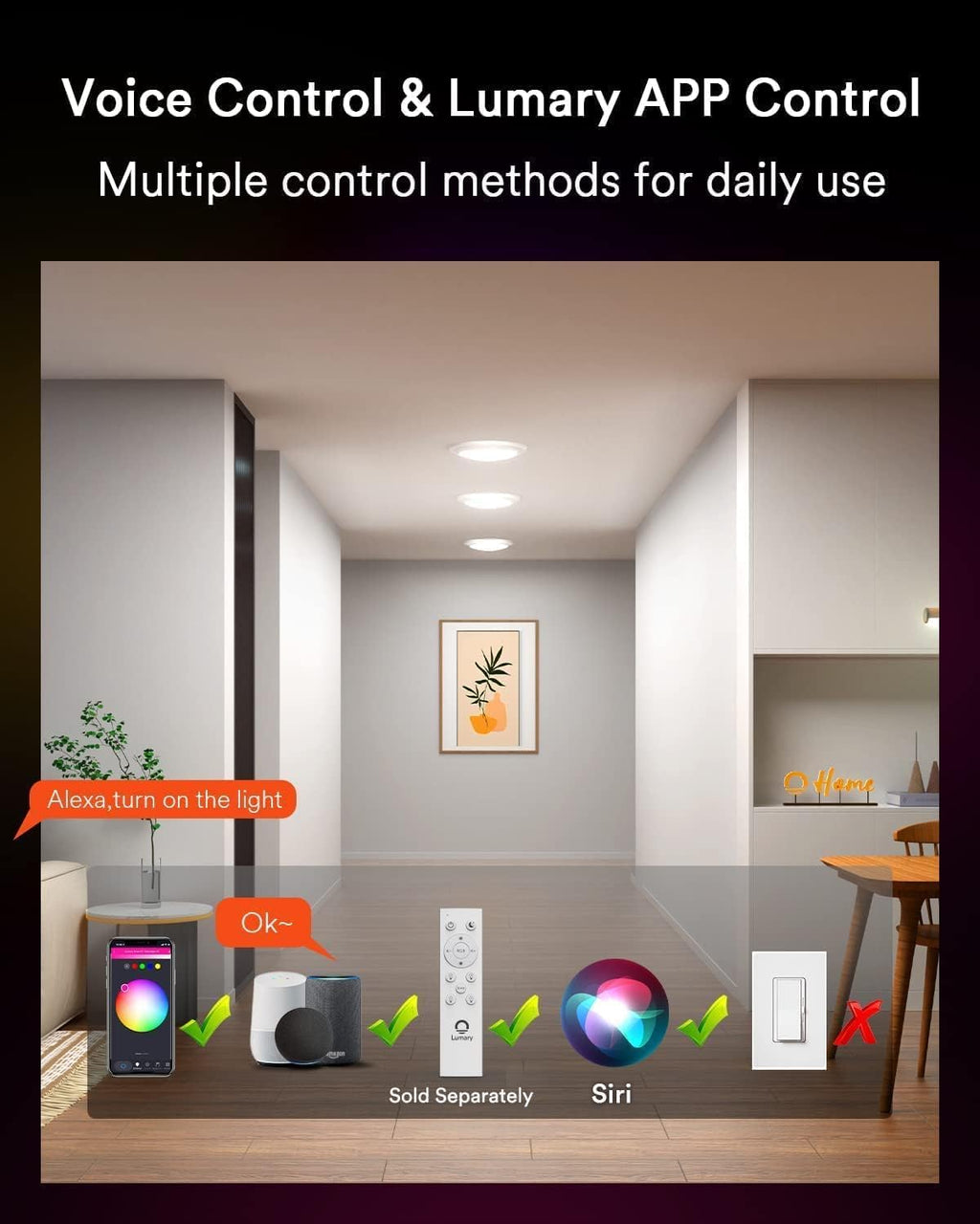 Lumary 5/6 inch Smart RGBAI Led Disk Light 13W (Model B)