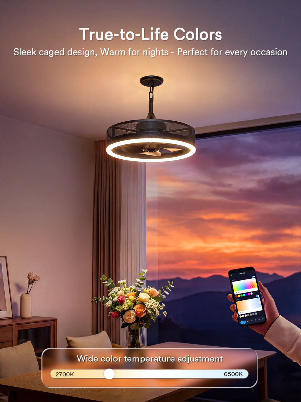 Lumary Smart Outdoor Caged Ceiling Fan with Light Pro