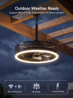 Lumary Smart Outdoor Caged Ceiling Fan with Light Pro