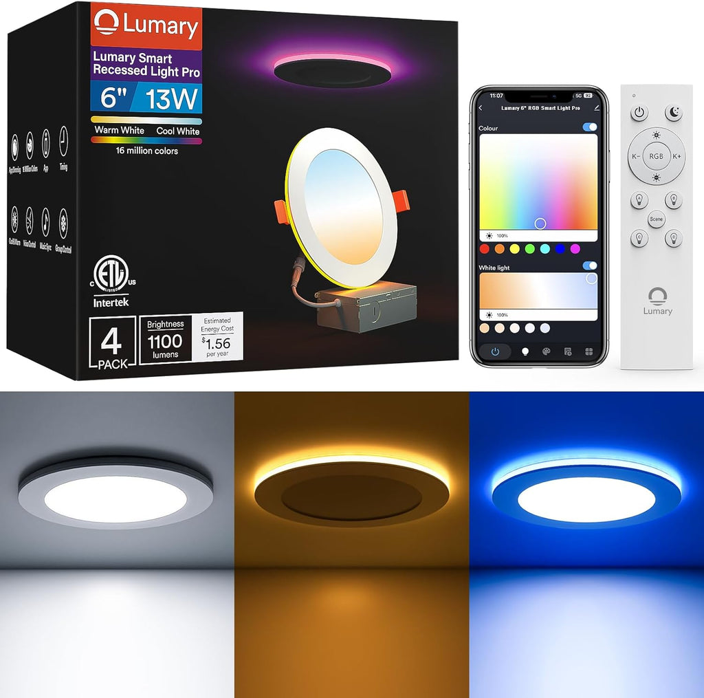Lumary Smart Recessed Light Pro 6 Inch