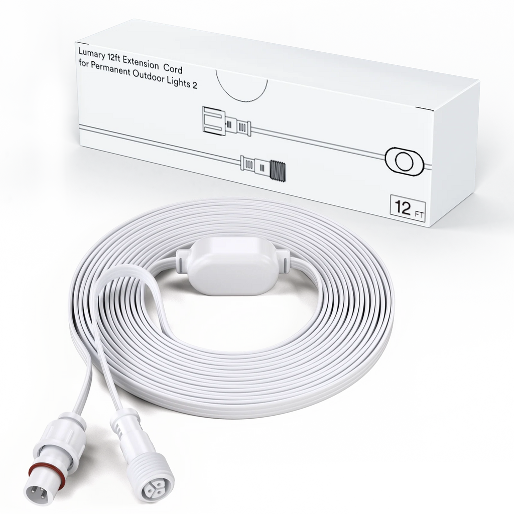Lumary 12ft Extension Cord for Permanent Outdoor Lights 2