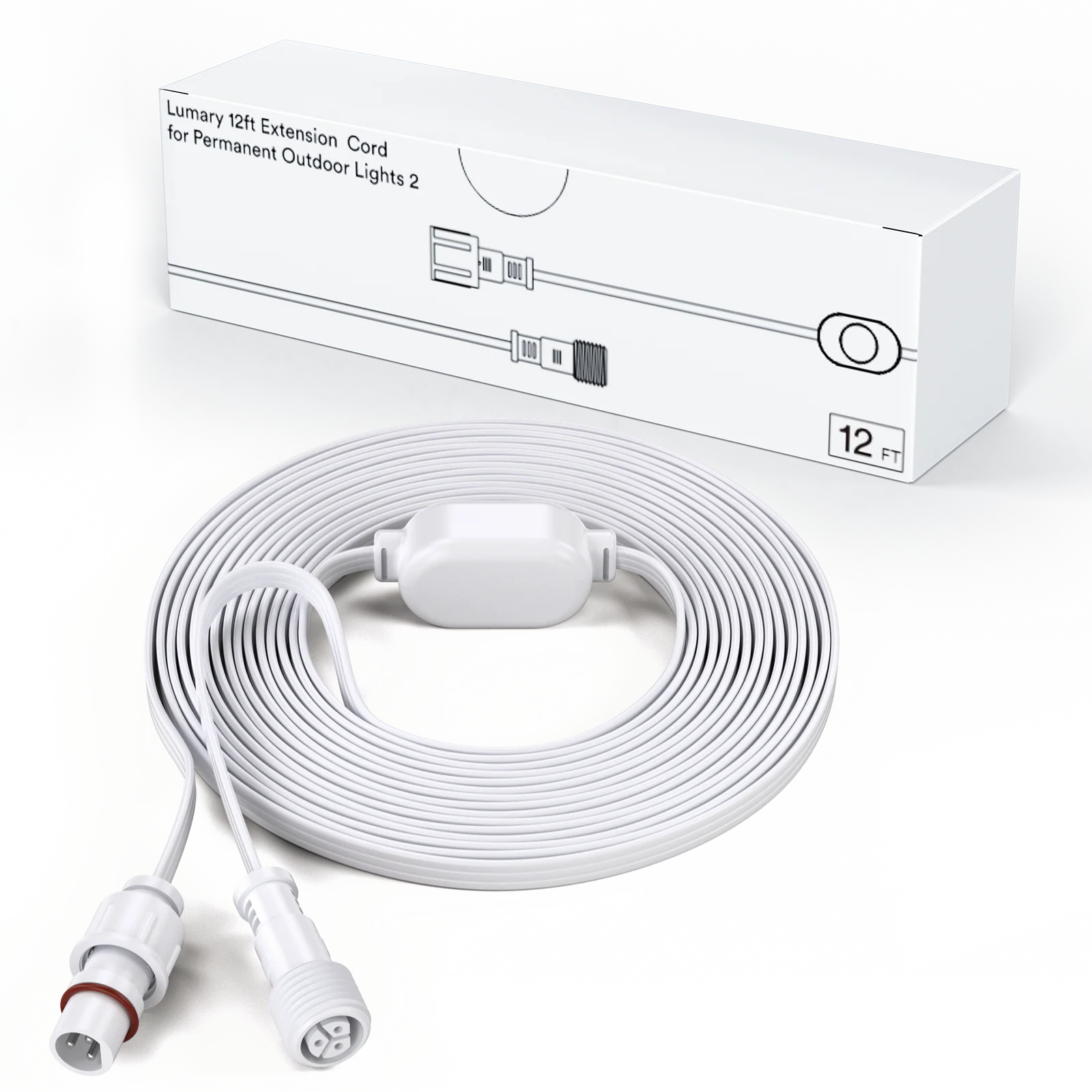 Lumary 12ft Extension Cord for Permanent Outdoor LIghts 2