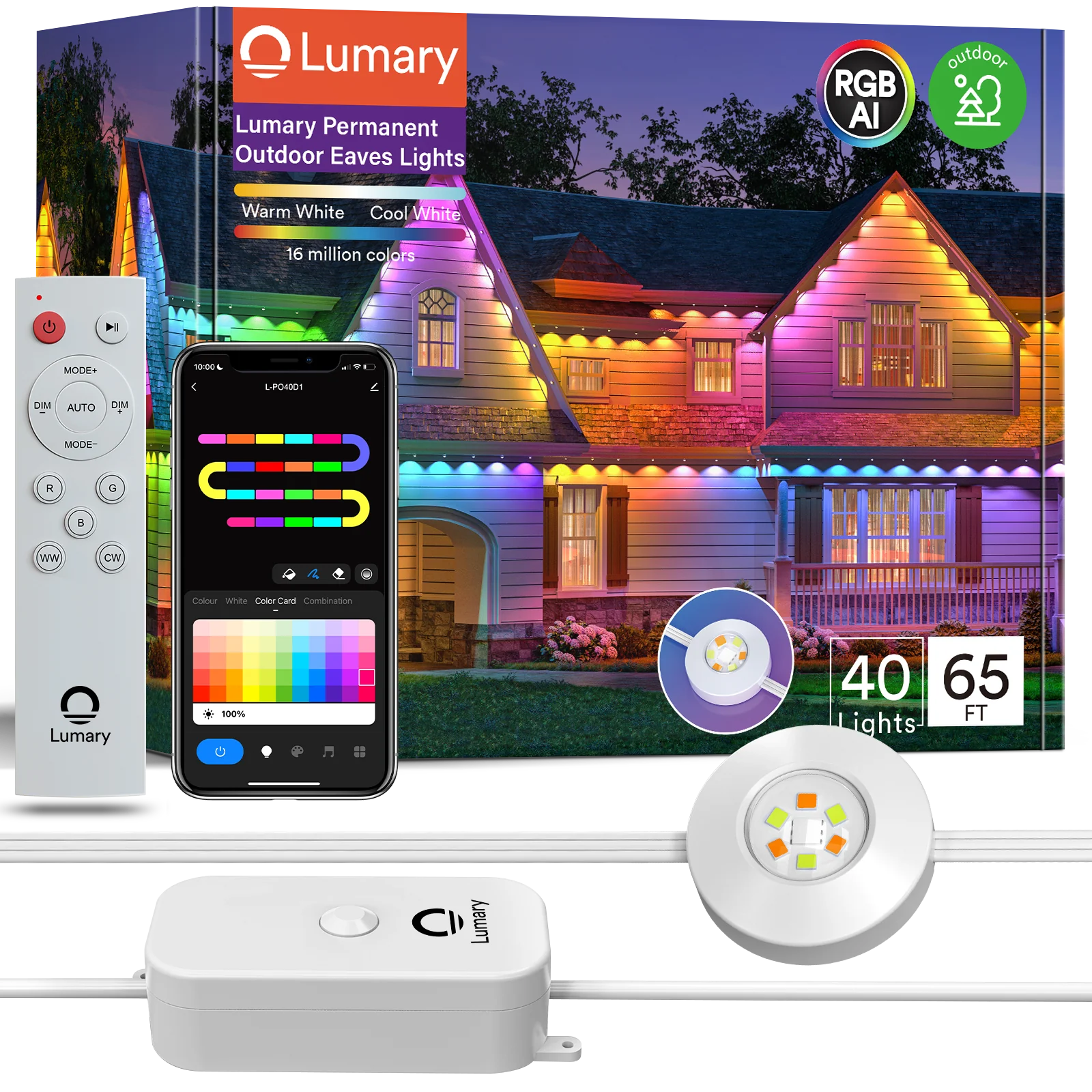 Lumary RGBAI Permanent Outdoor Lights Pro