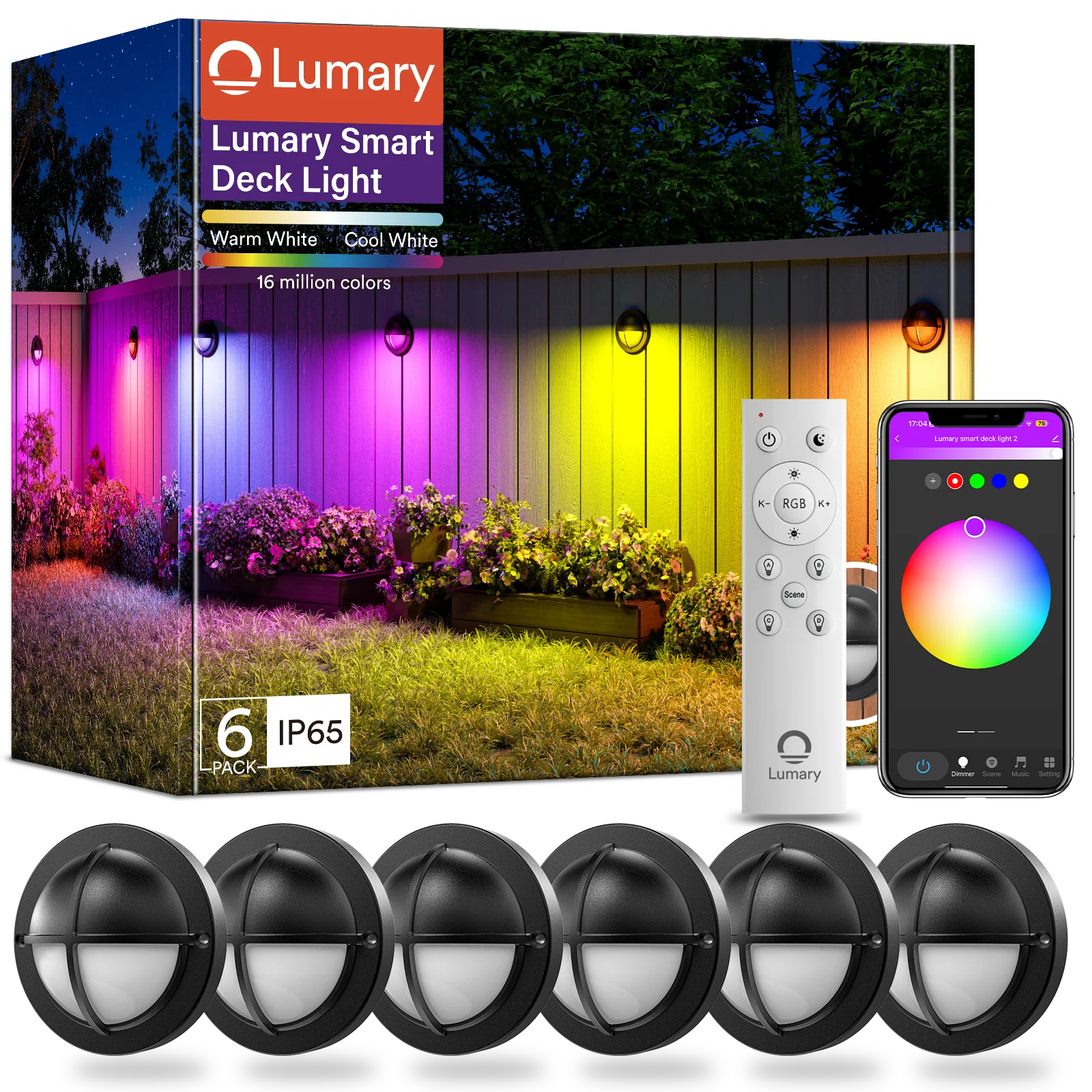 6PC Lumary Smart LED Deck Lights
