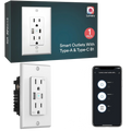 Lumary Smart Outlet USB with Type A and Type C Port in Wall Wi-Fi Socket, Compatible with Alexa & Google Home, Remote & Voice Control, Timer, FCC Certified, Tamper-Resistant, 1 Pack
