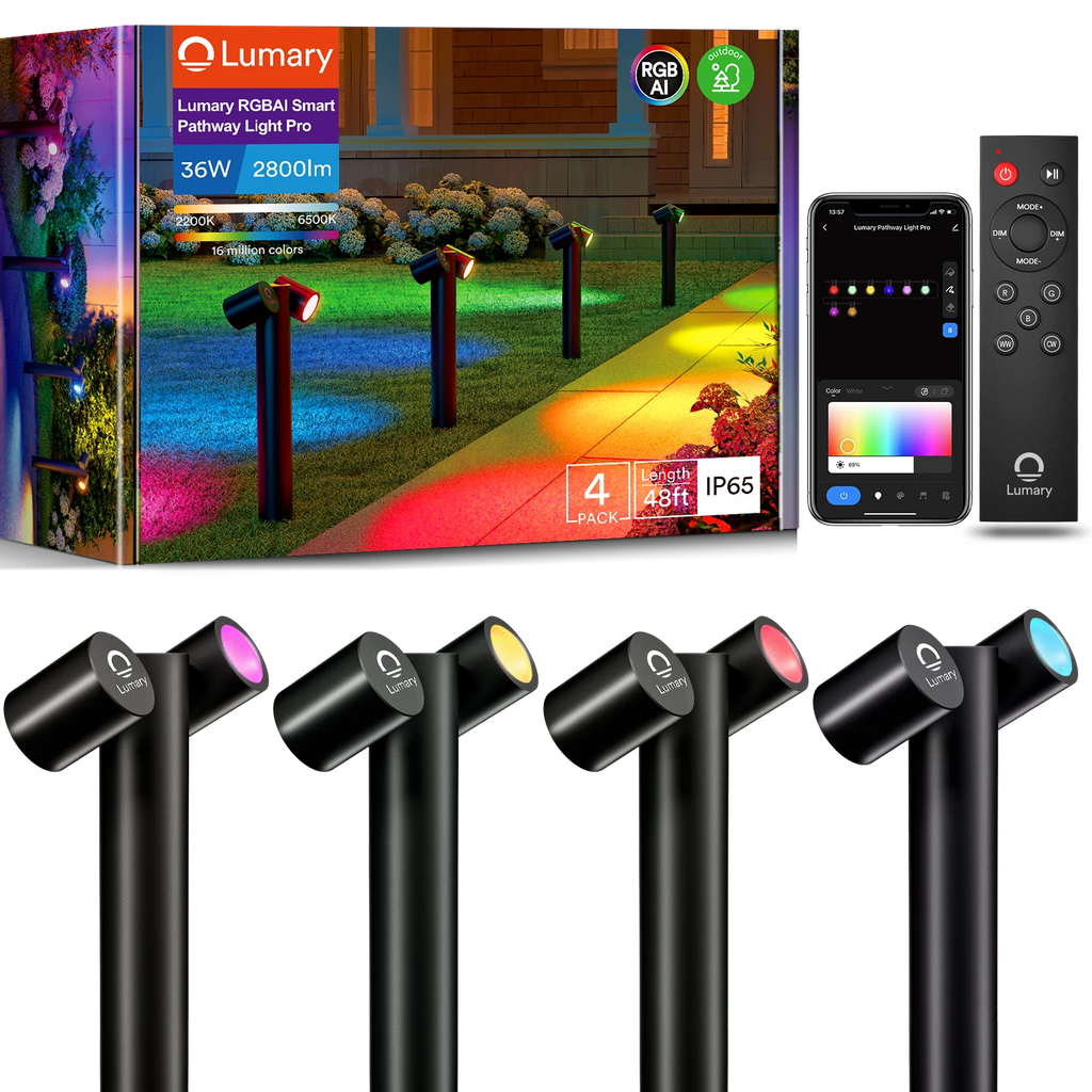4PC Lumary Smart RGBAI Pathway Lights Pro