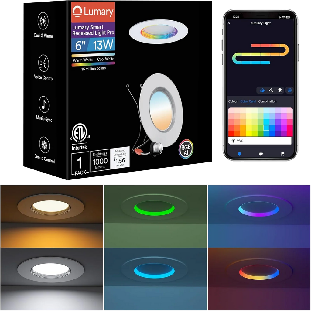 Lumary Smart Retrofit LED Recessed Lighting pro 6 Inch