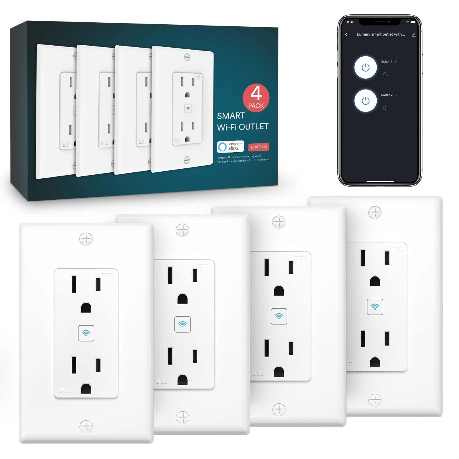 Lumary Smart Wi-Fi Wall Plug Wi-Fi Smart Home Outlet Socket