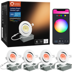 Lumary Wi-Fi Smart Gimbal Recessed Light 4 inch 9W 4PCS