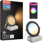 Lumary Wi-Fi Smart Ultra-thin Recessed Lighting Black 4 inch 1PCS