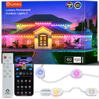 Lumary Permanent Outdoor Lights 2 with Remote, Slide-Base, 100ft with 60 RGBAI LED lights
