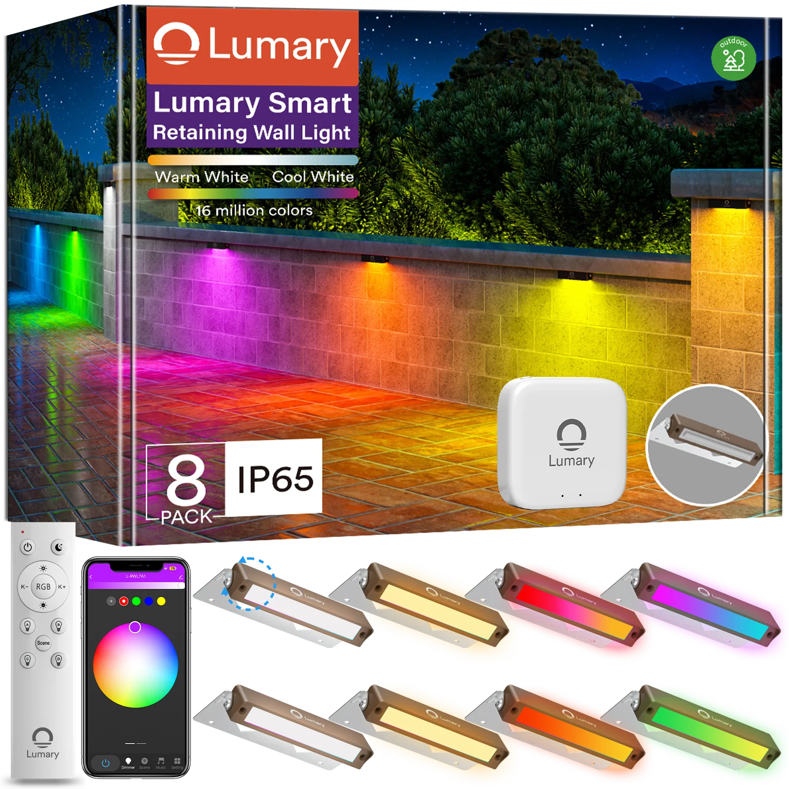 8PC Lumary Smart Retaining Wall Light