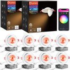 8PC Lumary Wi-Fi Smart Gimbal Recessed Light 4 inch 7W