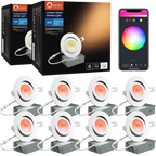 8PCS Lumary Wi-Fi Smart Gimbal Recessed Light 4 inch 9W