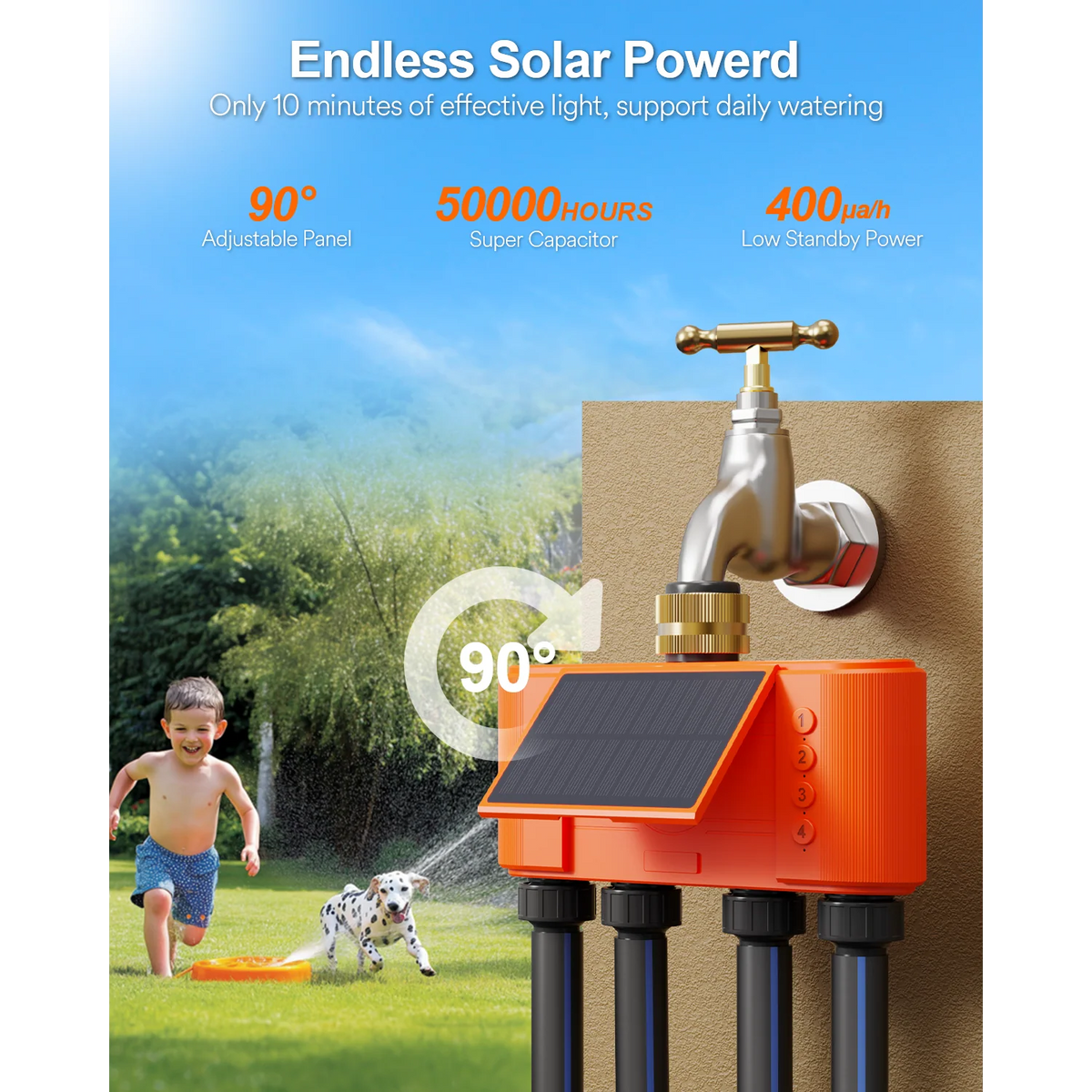 Lumary Solar WiFi Sprinkler Timer 4 Zone
