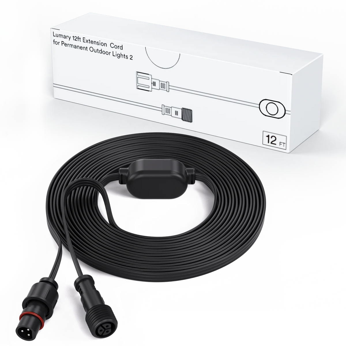 Lumary 12ft Extension Cord for Permanent Outdoor Lights 2